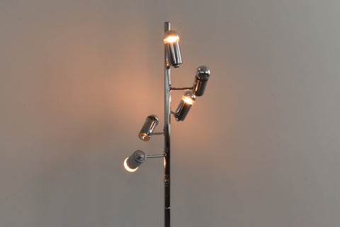 Vintage Chrome Multi Bulb Floor Lamp