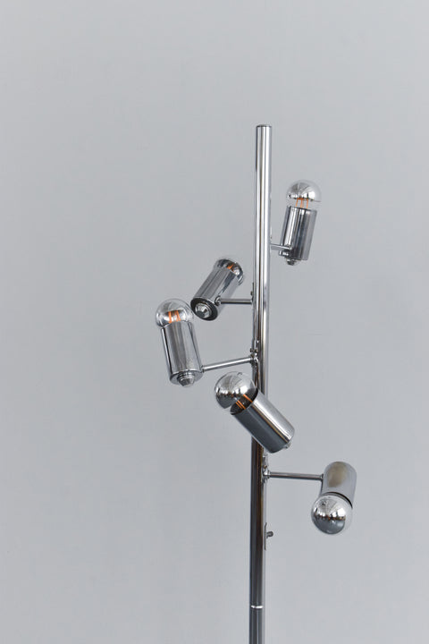 Vintage Chrome Multi Bulb Floor Lamp