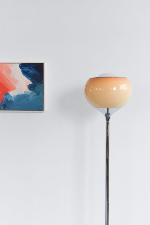 Vintage Chrome and Plastic Grande Bud Floor Lamp by Guzzini