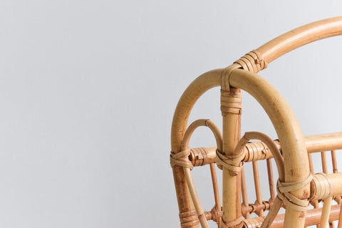 Vintage Chunky Bamboo Magazine Rack
