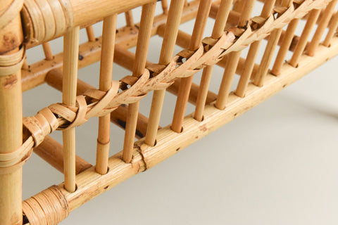 Vintage Chunky Bamboo Magazine Rack