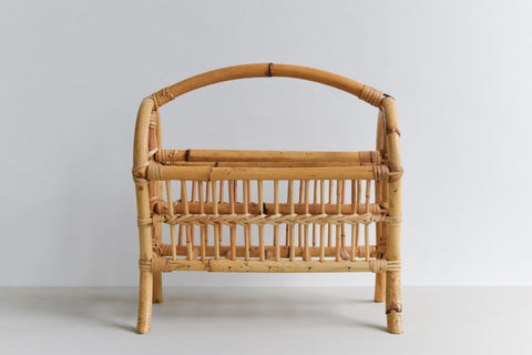 Vintage Chunky Bamboo Magazine Rack