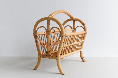 Vintage Chunky Bamboo Magazine Rack