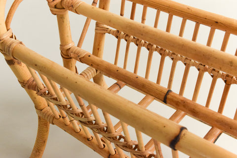 Vintage Chunky Bamboo Magazine Rack