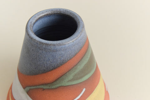 Vintage Studio Pottery Ceramic Conical Vase
