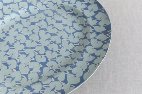Vintage Contemporary 1980s Ceramic Studio Pottery Oval Meat Platter