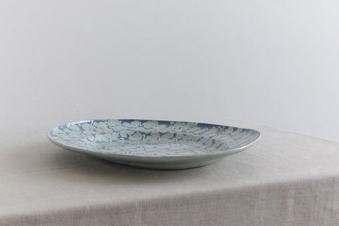 Vintage Contemporary 1980s Ceramic Studio Pottery Oval Meat Platter