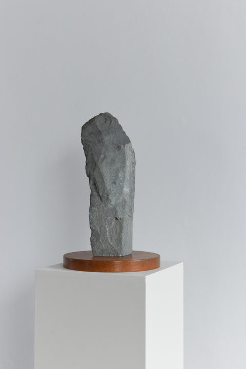 Vintage Cumbrian Slate Sculpture on Wooden Plinth