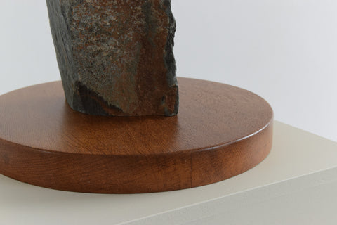 Vintage Cumbrian Slate Sculpture on Wooden Plinth