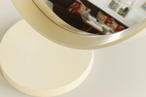 Vintage Danish Cream Table Top Vanity Mirror by Termotex