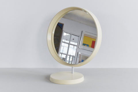 Vintage Danish Cream Table Top Vanity Mirror by Termotex