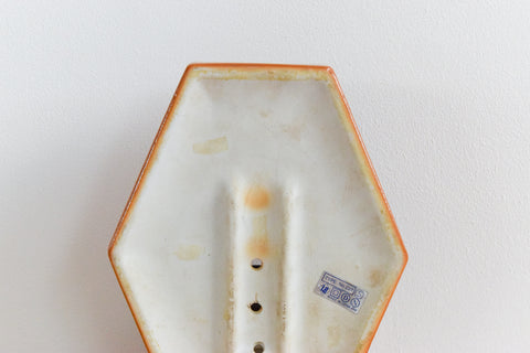 Vintage Danish Orange Ceramic and Glass Wall Light By Lyskaer Belysning