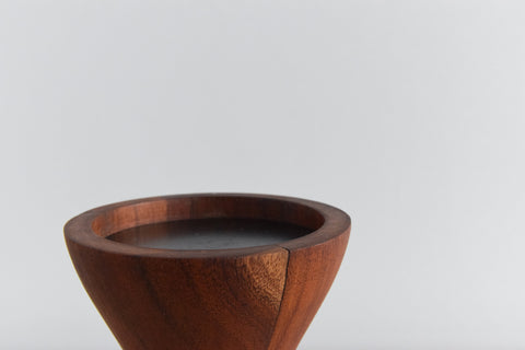 Vintage Danish Solid Teak Pillar Candle Holder