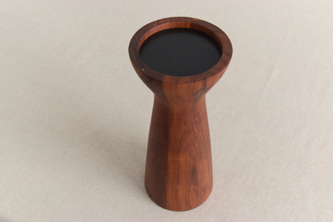 Vintage Danish Solid Teak Pillar Candle Holder