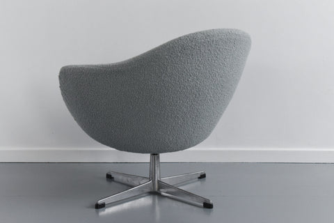 Vintage Danish Swivel Upholstered Arm Chair by Kanari in Green Sea Foam Colour