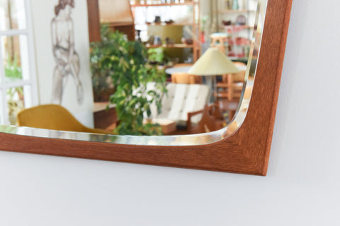 Vintage Danish Teak Framed Mirror