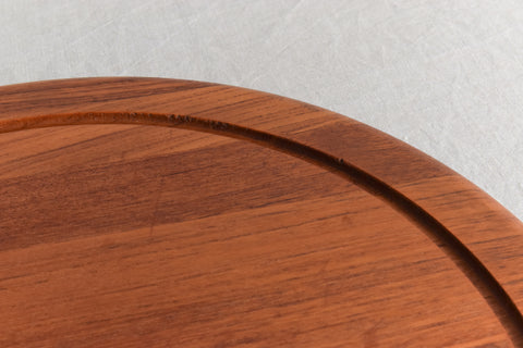 Vintage Danish Teak and Perspex Domed Lazy Susan by Digsmed