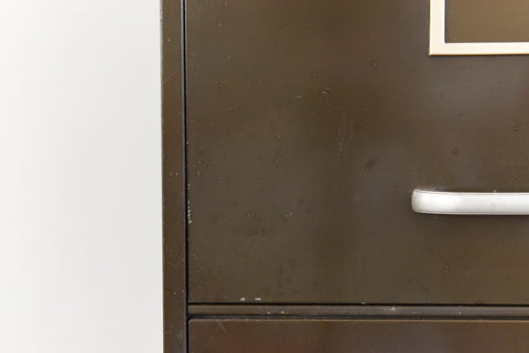 Vintage Dark Green/Brown Metal Filing Cabinet by Art Metal