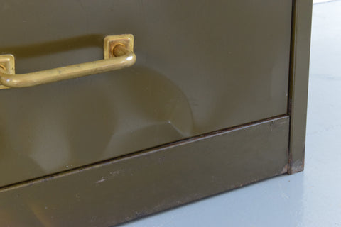 Vintage Green Metal Filing Cabinet by Shannon Systems