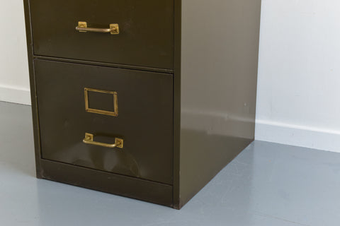 Vintage Green Metal Filing Cabinet by Shannon Systems