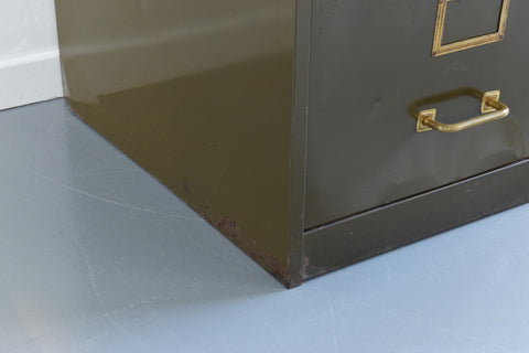 Vintage Green Metal Filing Cabinet by Shannon Systems
