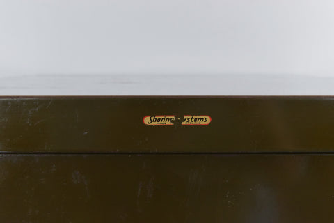 Vintage Green Metal Filing Cabinet by Shannon Systems