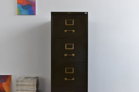 Vintage Green Metal Filing Cabinet by Shannon Systems