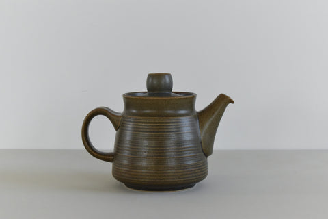 Vintage Denby / Langley Sherwood Olive Green Tea Pot and Milk Jug Set