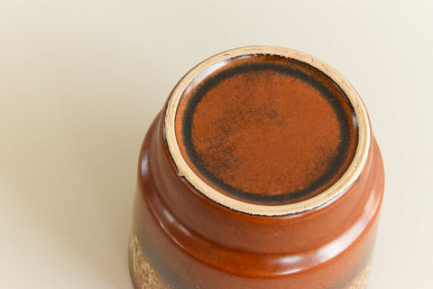 Vintage Brown Drip Glaze West German Plant Pot