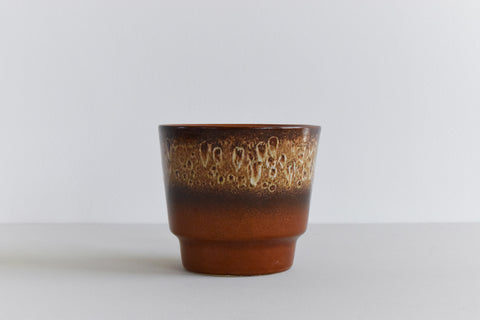 Vintage Brown Drip Glaze West German Plant Pot
