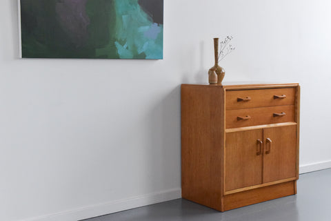 Vintage E Gomme G Plan B821 Brandon Oak Cupboard with Secretaire Drawer