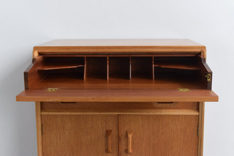 Vintage E Gomme G Plan B821 Brandon Oak Cupboard with Secretaire Drawer