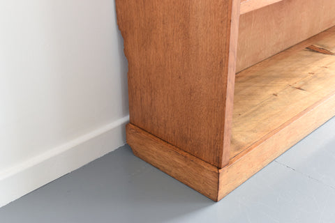 Vintage Early 20th Century Oak Low Panoramic Open Bookcase