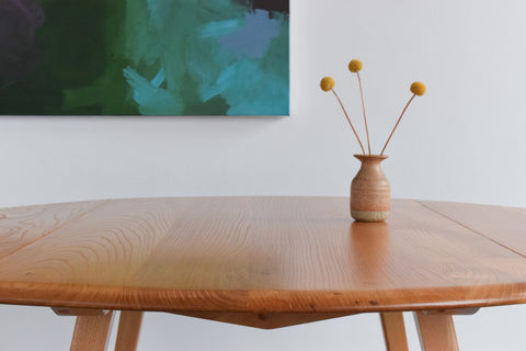 Vintage Ercol Oval Drop Leaf Dining Table Model 384 Lucian Ercolani
