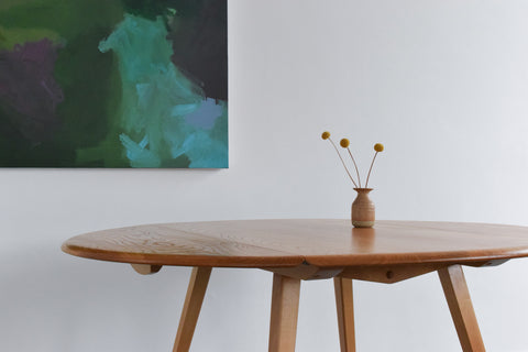 Vintage Ercol Oval Drop Leaf Dining Table Model 384 Lucian Ercolani