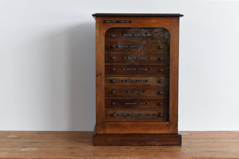 Vintage Ex-Museum Wooden and Glazed Specimen Storage Drawers / Cabinet