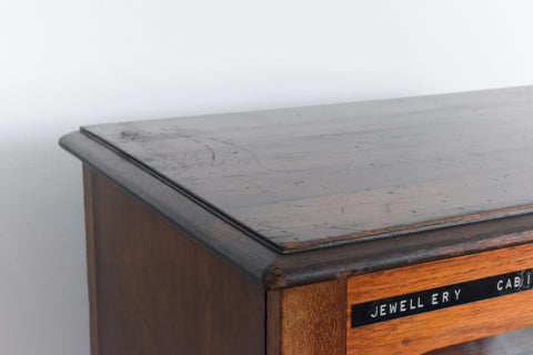 Vintage Ex-Museum Wooden and Glazed Specimen Storage Drawers / Cabinet