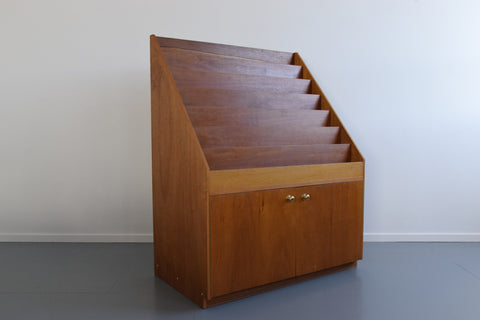 Vintage Ex-Shop Plywood Book / Record Display Cabinet