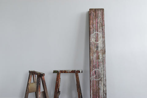 Vintage Ex-Sign Writers Rustic Wooden Bifold Trestle Table