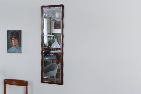 Vintage Extra Long Mirror with Wavy Frame