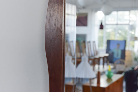Vintage Extra Long Mirror with Wavy Frame