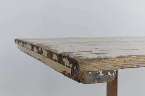 Vintage Extra Long Rustic Painted Wooden Folding Trestle Table