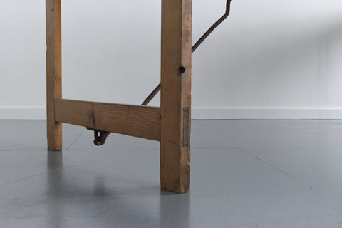 Vintage Extra Long Rustic Painted Wooden Folding Trestle Table