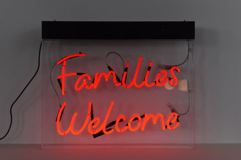Vintage Families Welcome Advertising Neon Wall Light