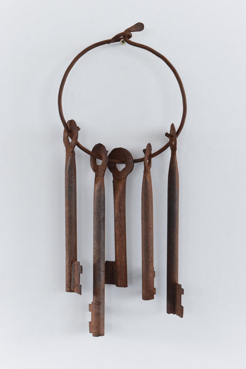 Vintage Folk Art Oversized Decorative Metal Keys