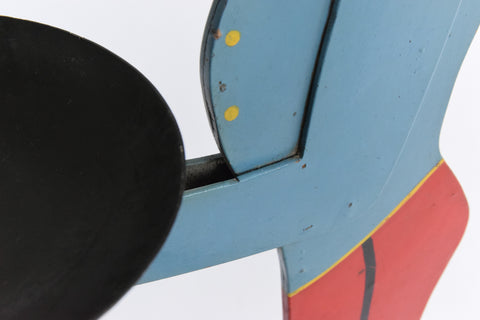 Vintage Folk Art Wooden Bell Boy Display Stand