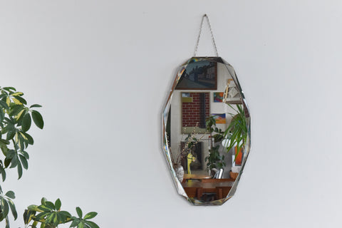 Vintage Frameless 12 Sided Bevelled Wall Mirror
