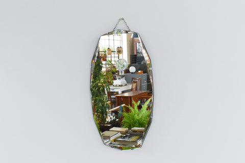 Vintage Frameless 12 Sided Bevelled Wall Mirror