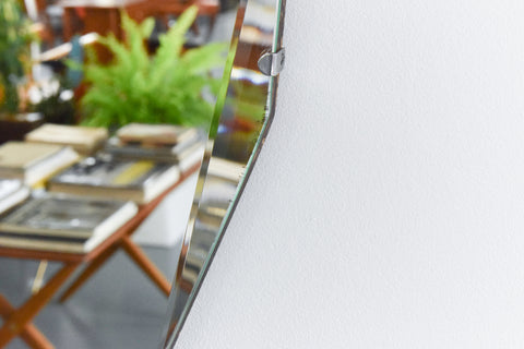 Vintage Frameless 12 Sided Bevelled Wall Mirror