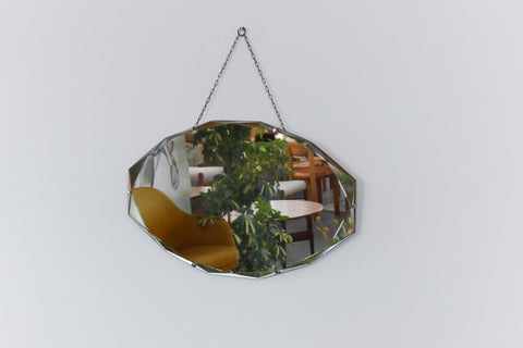 Vintage Frameless 12 Sided Bevelled Wall Mirror
